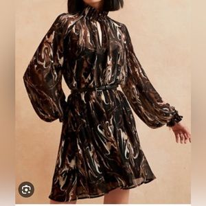 Banana Republic Belted Brown/Tan Shirt Dress